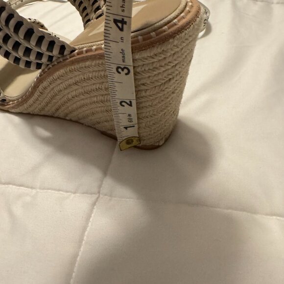Dolce Vita Wedges Black/Nude Woven Leather Straps Sz 10 - Picture 14 of 14